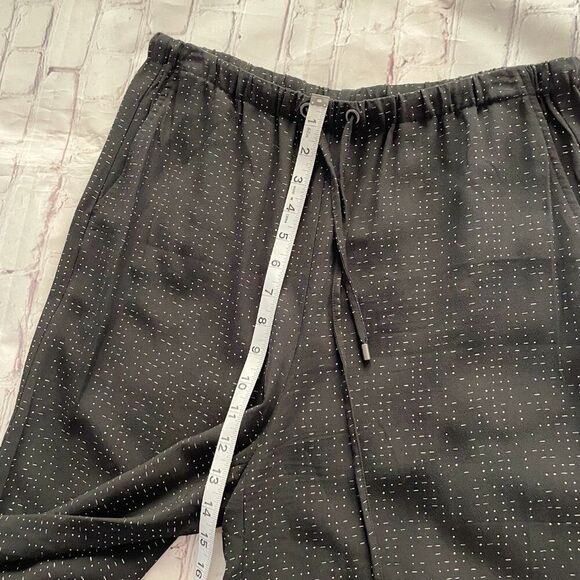Eileen Fisher Morse Code Print Wide-Leg Crop Pants Small Lagenlook Loungewear - Picture 7 of 11